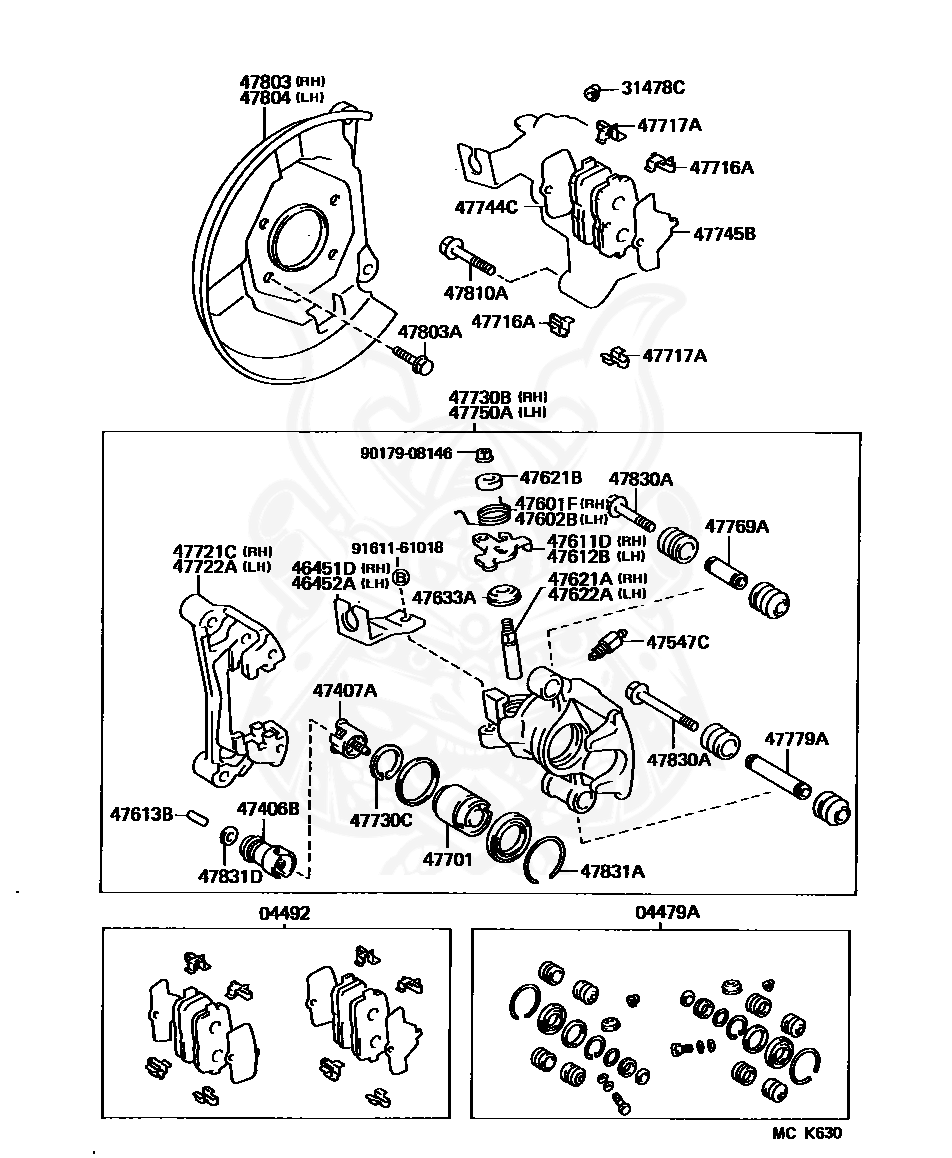 04479-16040 - Toyota - Cylinder Kit, Disc Brake, Rear - Nengun 